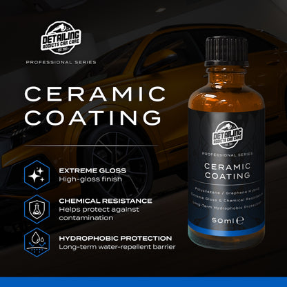 Ceramic Coating Prep & Protect Kit - Ceramic Coating 50ml + Paint Surface & Windscreen De-Waxer 100ml