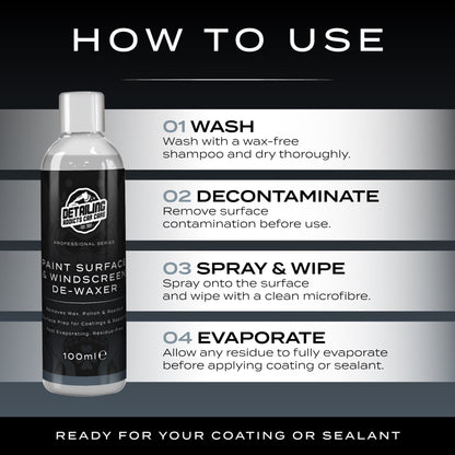 Ceramic Coating Prep & Protect Kit - Ceramic Coating 50ml + Paint Surface & Windscreen De-Waxer 100ml