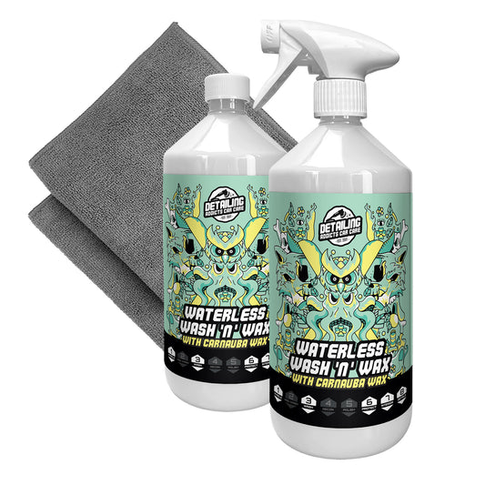 Waterless Wash & Wax 2 x 1L (with 2 Microfibre Cloths)